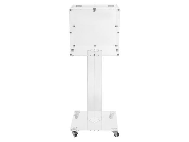 Acrylic Suggestion Box with Lock, Floor Standing Ballot Box, 14x14 Inch Clear Acrylic Donation Box with Wheels & Bar Hole Shape, Feedback Box for...