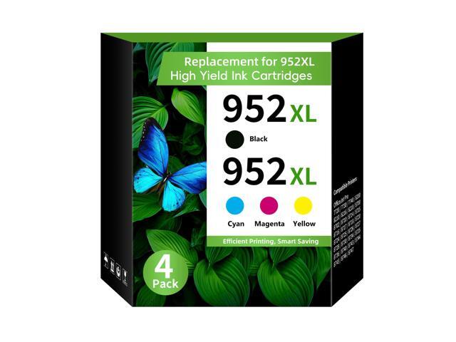 952XL Pack (4-Pack,BK,CMY) Replacement for HP 952XL Ink Cartridges Combo Pack HP Ink 952XL Black and 952 Color Combo Pack for hp printers OfficeJet.
