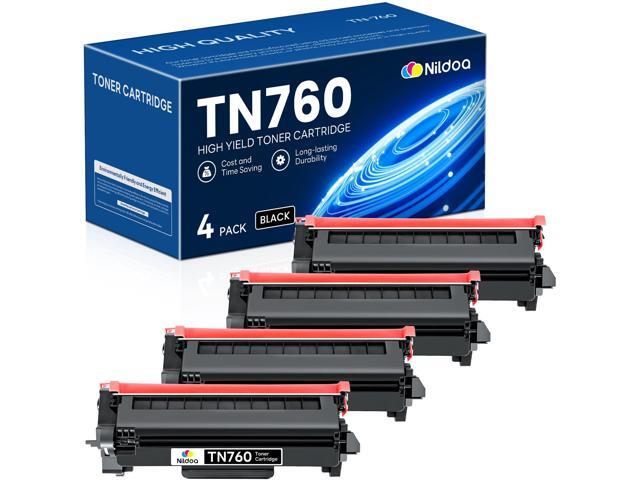 TN760 TN-760 Toner Cartridge High Yield Black Replacement for Brother TN760 TN-760 MFCL2750DW HLL2390DW MFCL2710DW HL-L2350DW Printer Ink 4 Pack
