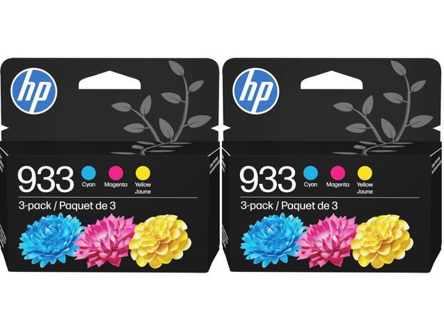 933 Cyan,Magenta,Yellow Ink Cartridges Works with OfficeJet 6100,6600,6700,7110,7510,7610 N9H56FN,(Pack of 6)