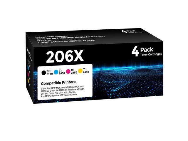 206x Toner Cartridges 4 Pack High Yield 206X 206A Toner Set Compatible with for HP Color LaserJet Pro M255dw M255nw MFP M283fdw M283cdw M282nw...
