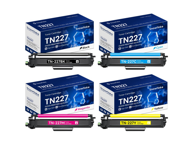 TN227 TN-227BK/C/M/Y High Yield Toner Cartridge 4 Pack Compatible TN 227 TN-227 Toner Replacement for Brother TN-227 TN227 TN-227BK/C/M/Y...