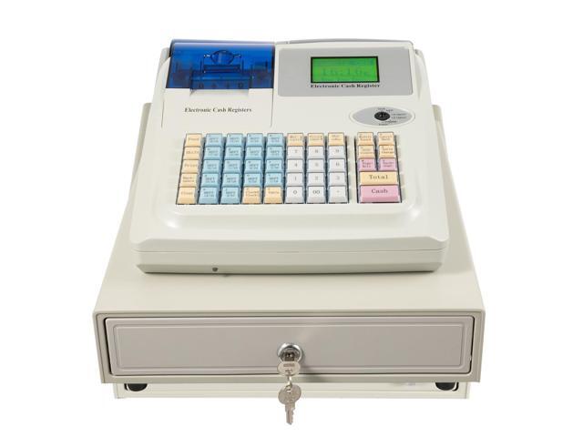 Electronic Cash Register, POS Casher Thermal Printing Electronic with Receipt and Journal Printers,48 Keys 8 Digital LED Cash Register for Small...