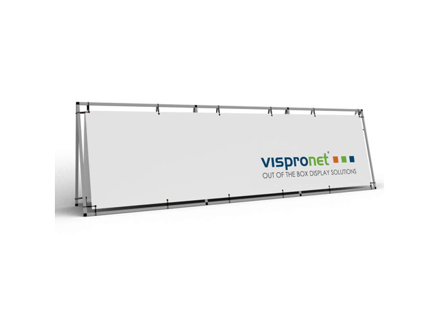 Horizontal A-Frame Banner Stand 3ft x 10.5ft Aluminum Outdoor Banner Holder, Portable Display for Promotional & Sporting Events, Sideline...