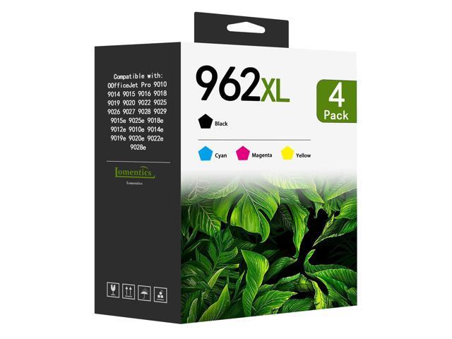 962XL Ink Cartridges Combo Pack (4-Pack, Black/Cyan/Magenta/Yellow) Replacement for HP 962XL 962 Ink Cartridge OfficeJet Pro 9010 9010e 9015 9015e...