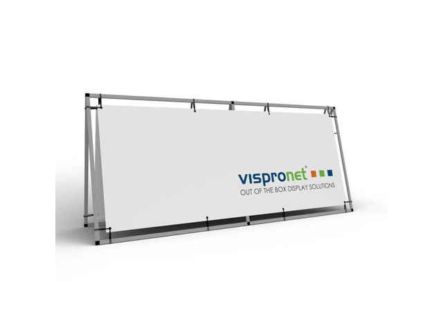 Horizontal A-Frame Banner Stand 3ft x 7ft Aluminum Outdoor Banner Stand, Portable Display Stand for Promotional & Sporting Events,...