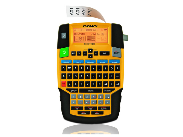 Industrial Label Maker, Rhino 4200, Time-Saving Hot Keys, Prints Fast - Durable For Job Sites and Heavy-Duty Labeling Jobs