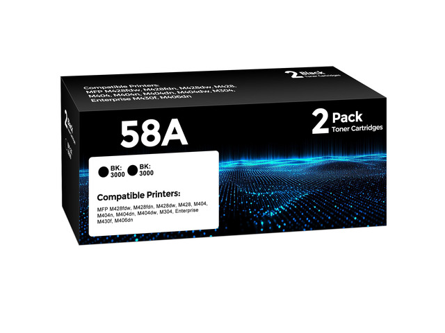58A Toner Cartridge Black Replacement for HP Laser Jet 58A HP58A CF258A 2 Pack 58A Black Toner CF258A 58x cf258x Work with Laser Jet Pro M404dw...