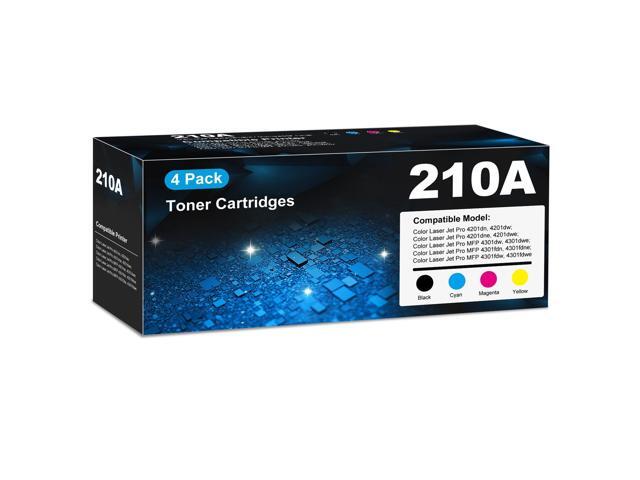210A Toner Cartridges 4 pack for HP 210A 210X Toner Cartridges, 4301fdw 4201dn 4201dw Toner Cartridge, HP210A HP210X 210 Toner set for Color Laser...