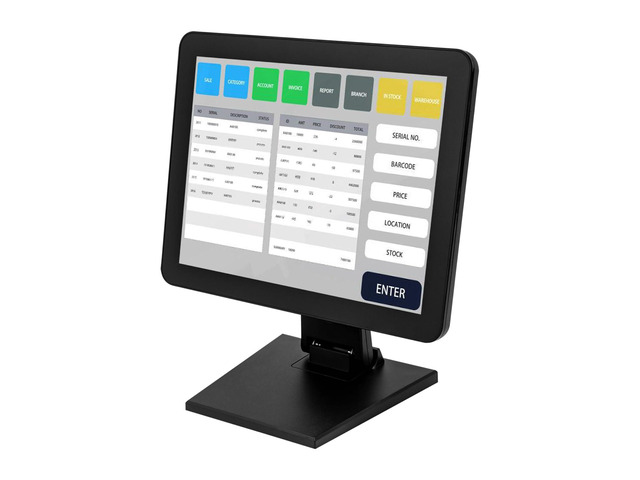 Mobile Tablet POS Cash Register Monitor, 15-Inch Capacitive LED Backlit Multi-Touch Monitor Touch Cash Register Display for Small Business...