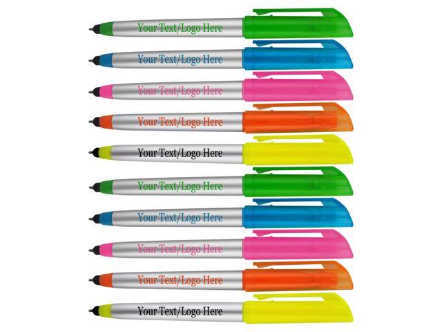 Personalized Pens with Highlighter and Stylus -175 Pack Bulk-Free Imprint - 3 In Highlighter, Ballpoint Pen, and Stylus Combo- add Custom Business.