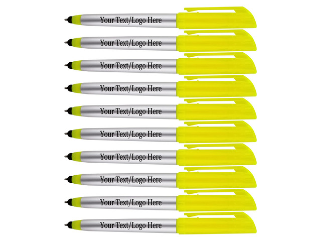 Personalized Pens with Highlighter and Stylus -250 Pack Bulk-Free Imprint - 3 In Highlighter, Ballpoint Pen, and Stylus Combo- add Custom Business...