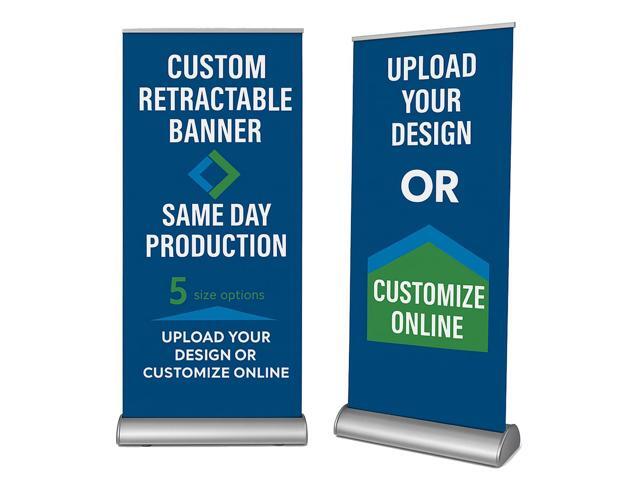 Custom Retractable Banner (33' Ã— 81') Premium Base Aluminum Roll Up Stand, Easy Setup, Full Color Personalized Pop Up Banner with Travel Bag for...