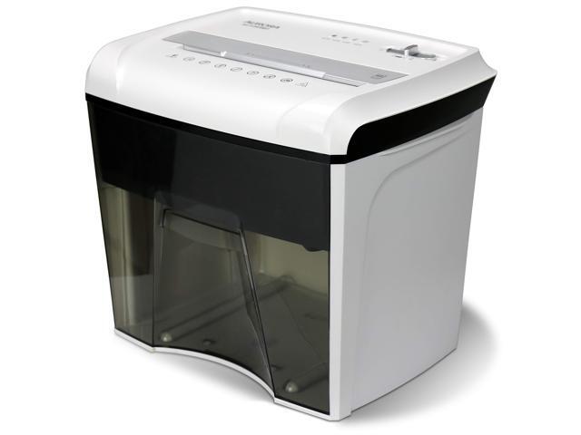 AU1285MD Compact Desktop-Style High Security 12-Sheet Micro-Cut Paper and CD/Credit Card/Junk Mail Pullout Basket Shredder, White/Black