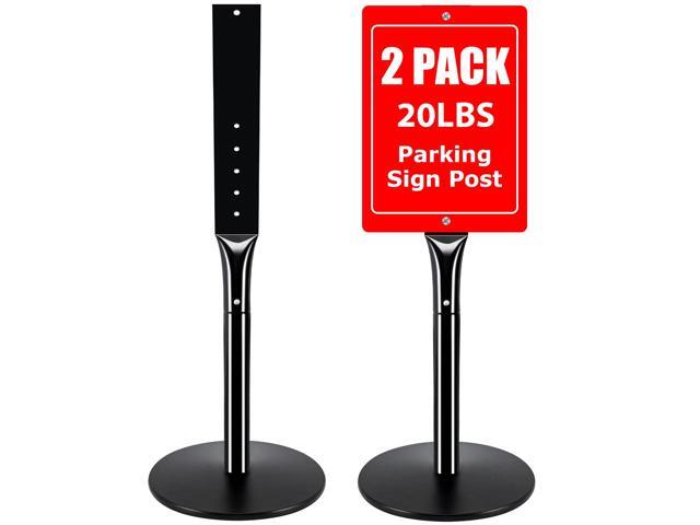 2Pack Heavy Duty Parking Sign Post for Outside, 20lbs Cast Iron Base Sign Post for Outdoor Sign Holder, Yard Sign Stand, Street Sign Post, 49'.