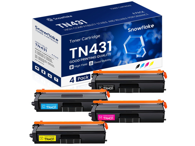 TN-431 TN431 Toner Cartridge 4-Pack Compatible TN431BK TN431C TN431M TN431Y Replacement for Brother TN431 TN-431 MFC-L8900CDW MFC-L8610CDW...