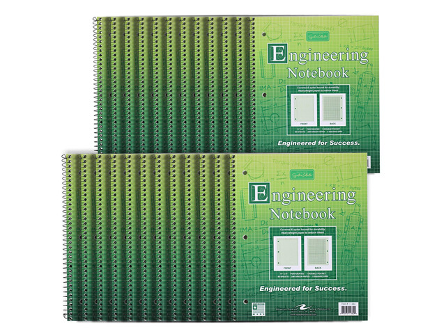 Graph Ruled Spiral Engineering Notebook, Engineering Graph Paper, 24 Pack, 5x5 Enclosed Grid, 8.5' x 11', 80 Perforated Sheets, 3 Hole Punched,...