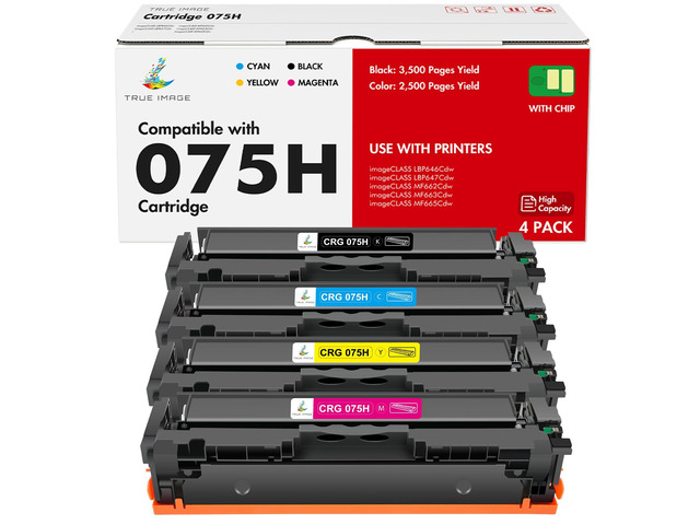 075H Toner Cartridge Set 075 for Canon 075H MF663Cdw MF665Cdw LBP646Cdw Compatible for Canon Color ImageCLASS MF663Cdw MF665Cdw LBP646Cdw...