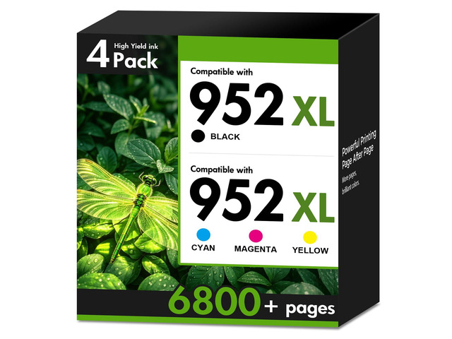 952XL 952 XL 8710 Ink Cartridges Combo Pack for HP Printers 4 Pack Replacement for HP952XL/952XL Black and Color for HP OfficeJet Pro 8710 7740...