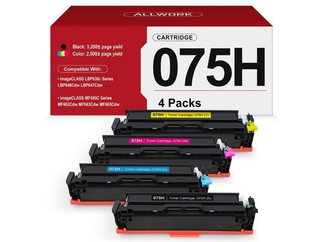 075H 075 High Capacity Toner Compatible Replacement for Canon 075H Toner Cartridge Set Works for Canon Color imageCLASS LBP646Cdw LBP647Cdw.