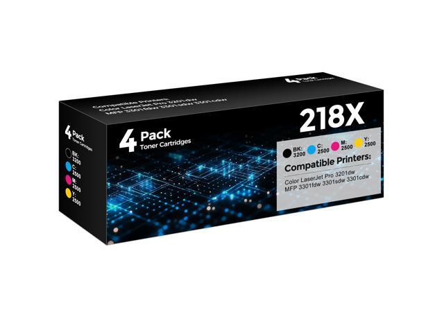 218X Toner Cartridges 4 Pack Compatible for HP 218A 218X Toner Color LaserJet Pro 3201dw MFP 3301fdw 3301sdw 3301cdw...