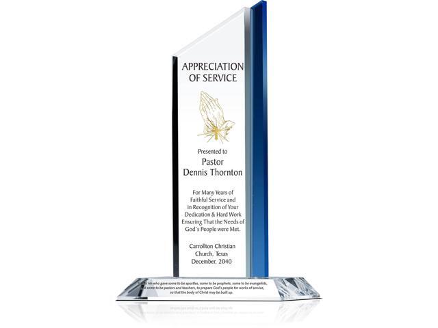 Personalized Crystal Gift Plaque for Pastor Appreciation Month, Customized with Pastor & Church Name, Unique Gift for Pastor, Priest, Minister or...
