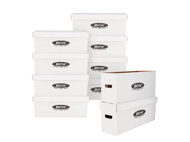 Long Comic Storage Box - 10 ct Holds 250300 Current & Silver Age Comics Sturdy 200 lb. for Cardboard Comic Book Stackable Comic Storage Box...