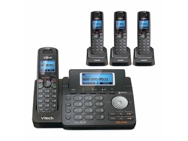 DS6151-11 DECT 6.0 2-Line Expandable Cordless Phone + (3) DS6101-11 Accessory Handset, Black