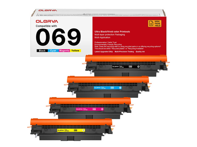 069 Toner Cartridge Set 4 Pack Replacement for Canon 069 069H MF753Cdw Compatible for Canon Color ImageCLASS Mf753cdw MF751Cdw MF752Cdw LBP674Cdw...