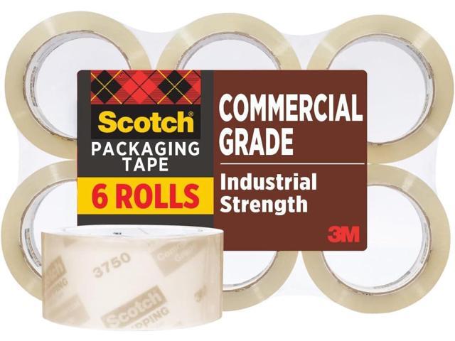 Commercial Grade Shipping Packaging Tape, 1.88' x 54.6 yd, Designed for Packing, Shipping and Mailing, Guaranteed to Stay Sealed, 3' Core, Clear, 6...