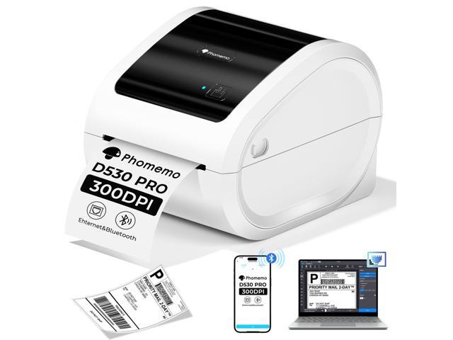 Ethernet Thermal Label Printer, 300DPI with Built-in Paper Bin D530Pro 4X6 Shipping Label Printer for Small Business, Home, Office, Compatible...