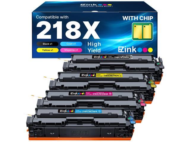 218X with Chip Compatible for HP 218X Toner Cartridges 4 Pack 218A Toner for HP Color LaserJet pro MFP 3301fdw Toner 3301cdw 3201dw 3301sdw Printer...