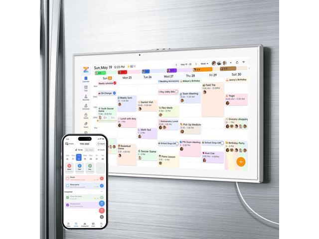 15.6 Inch Smart Digital Calendar with FREE APP for Fridge & Wall Touch Screen, Magnetic Refrigerator Mount, Electronic Planner for Office Desk,...
