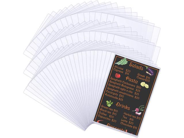 145 Pcs 8.5' x 14' Clear Plastic Menu Sleeves Covers Legal Size for Restaurant Menu Protector, 8.5' x 14' Rigid Print Protectors, Clear Hard.