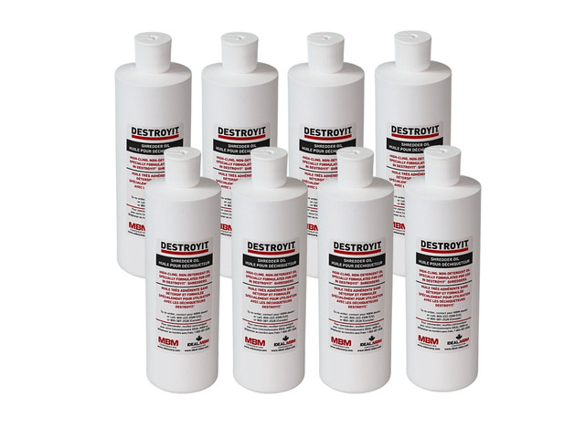 MBM Destroyit 8 Pints of Paper Shredder Oil (case of 8 x 1 Pint Bottles) - CED21/8