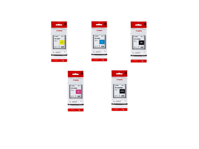 PFI-030 Pigment Ink Tank Kit for Select imagePROGRAF PRO Series, Includes Matte Black/Black/Magenta/Cyan/Yellow