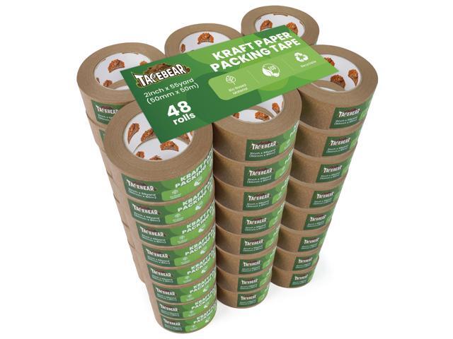 Eco-Friendly Kraft Paper Tape, Biodegradable Heavy Duty Packing Tape 2Inch x 55Yard, Recyclable Packaging Tape Self Adhesive Box Tape for Shipping,.