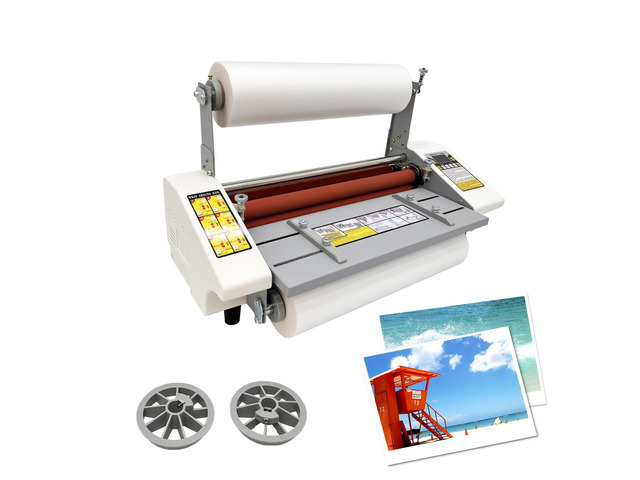 Thermal Cold Roll Laminator, 110V Single and Dual Sided Laminating Machine with Four Rollers Digital Display A3+/12.9' 120141