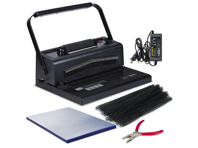Spiral Binding Machine, 4:1 Pitch, 20-Sheet Punch, with Bonus Kit 46 Disengageable Pins, Electric Coil Inserter, Adjustable Side Margin, with 100...