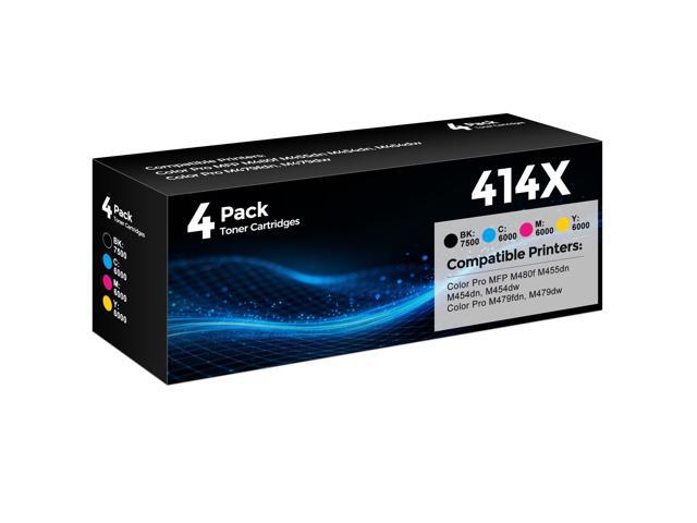 414X Toner Cartridges 4 Pack M479fdw Toner Cartridges Compatible with HP 414X W2020X 414A W2020A Toner (with New Chip) for Pro MFP M454dw M454dn...