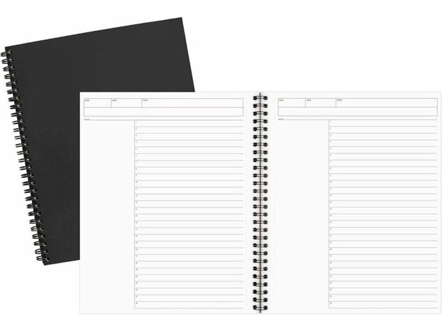 Limited Business Notebook, Legal Ruled Paper, 5' x 8', 80 Sheets, Flexible Soft Touch Cover, Wirebound, Black (06074) (Pack of 12)