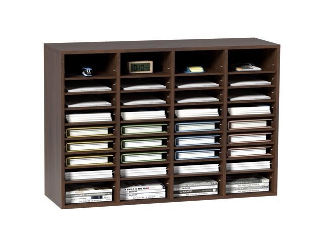 Literature Organizers, 36 Compartments Office Mailbox with Adjustable Shelves, Wood Literature Sorter 39.3x12x26.8 inches for Office, Home,.