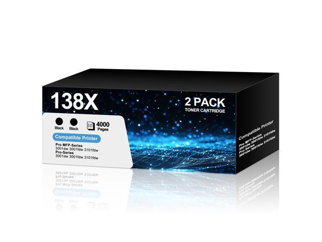 138X W1380X Toner Cartridge 2 Black with Chip Compatible for HP 138X Work with Laser Jet Pro 3001dw 3001fdw 3001, MFP 3101fdw 3101 High Yeild.
