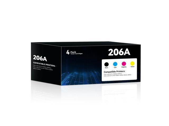206A Toner Cartridge 4 Pack High Yield Replacement for M283fdw M283cdw Toner Compatible for 206A 206X Work for HP Color LaserJet Pro M255dw M255nw.