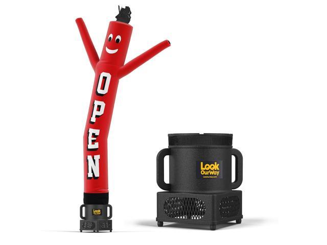 Air Dancers Inflatable Tube Man Set - 7ft Tall Wacky Waving Inflatable Dancing Tube Guy with Weather Resistant Blower for Business Promotion - Open.
