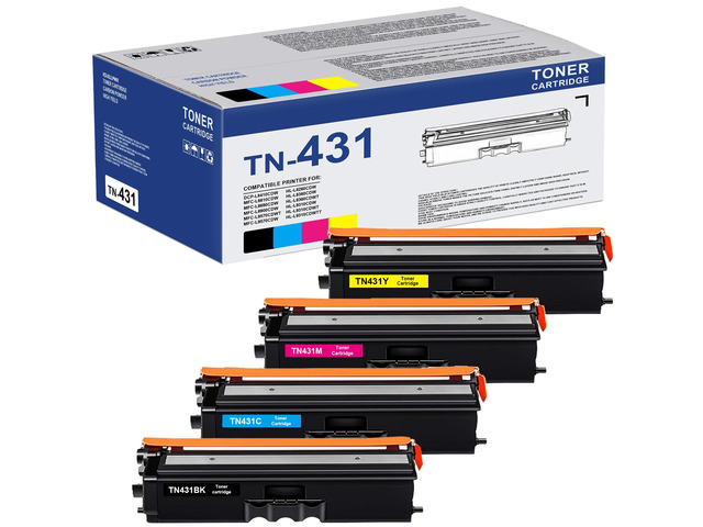 TN-431 Toner Cartridge 4 Pack Replacement for Brother TN431 TN433 Toner Cartridges MFC-L8610CDW HL-L8360CDW Printer, MFC L8900CDW Toner Cartridges,...