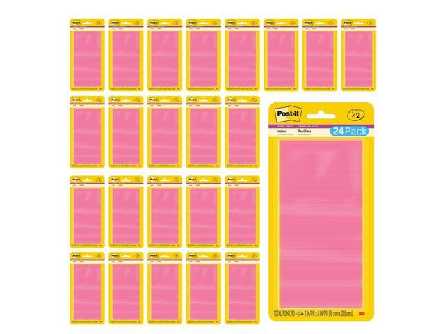 Super Sticky Notes, 3 in. x 8 in., Energy Boost Collection, 24-Pack 45 Sheets/Pad, 48 Pads, Lined, Recyclable, Assorted Colors