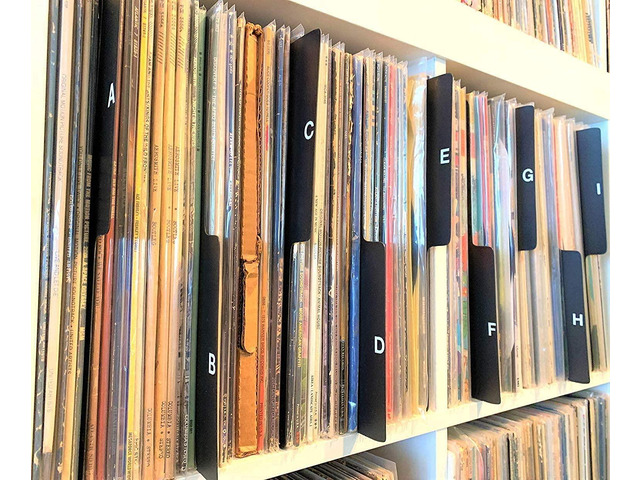 A to Z Record Dividers (DIY Kit Do it Yourself Kits) Vertical Tab Professional Black Index 12-inch 33 LPs Vinyl Album Organizers/Organization A-Z...