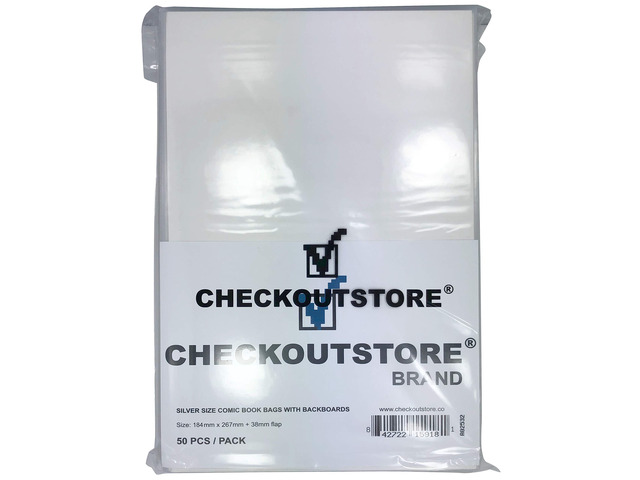 (500) Crystal Clear Comic Book Resealable Bags with Backing Boards (Silver Age - White)