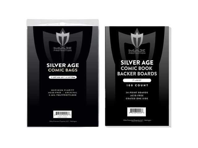 Silver Age Comic Book Bags and Boards 1000 Pack - 2 Mil Archival-Safe Bags with 24pt Thick Acid-Free Boards - Precision-Cut for 1956-1970 Era Comics